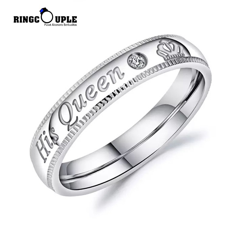 [JB016] Cincin Couple Titanium Original 100% Anti Pudar (GRATIS BOX)