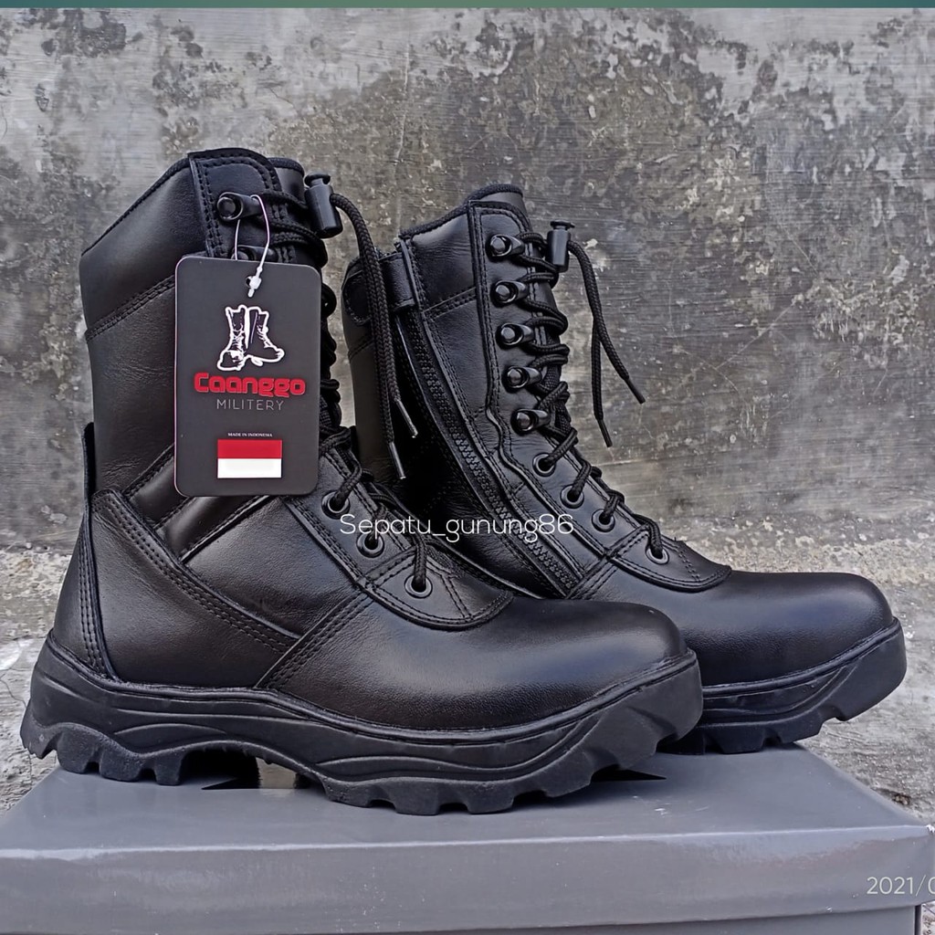 Sepatu pdl jatah TNI AD kulit asli terlaris original CAANGGO