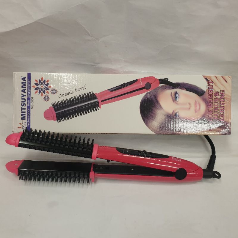 Alat Catok Rambut 2in1 Lurus Keriting Curly Blow Sisir Wanita Ms 5004 Rebonding Murah Salon