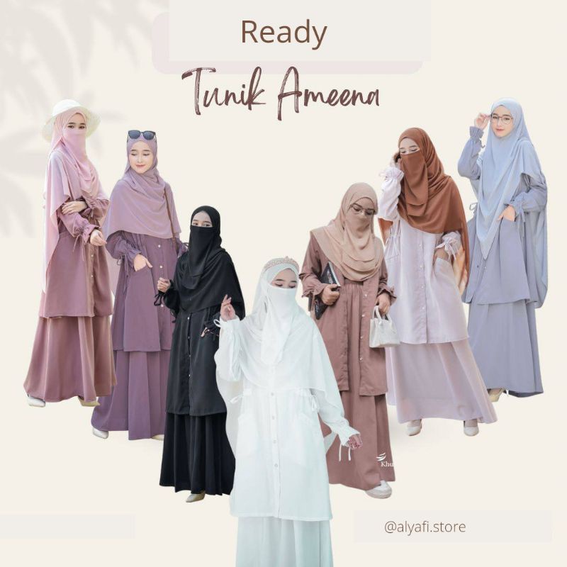 Tunik Set Ameena Khumaaz Khumaira Azda | Tunik set rok Tunik Syari