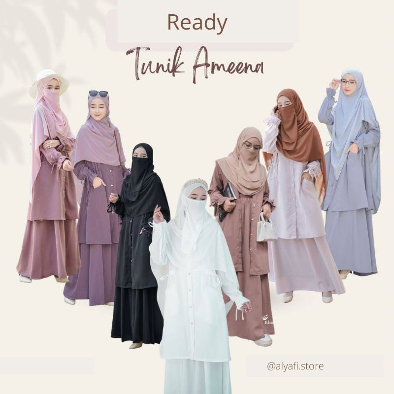 Tunik Set Ameena Khumaaz Khumaira Azda | Tunik set rok Tunik Syari