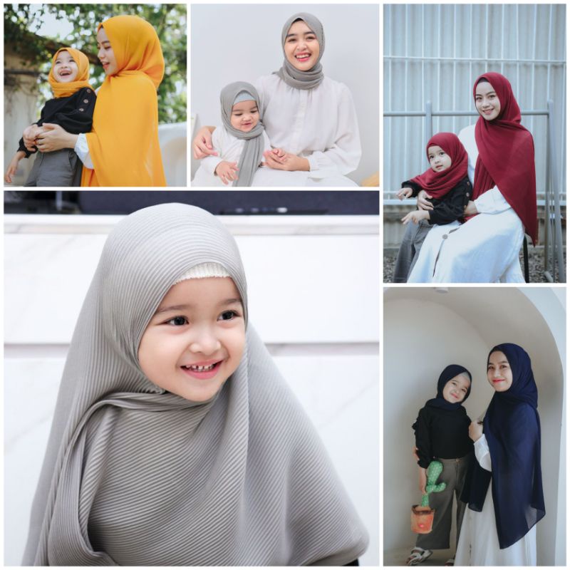 Almahyra_Kids - Jilbab Mayra Plisket - bisa couple ibu dan anak perempuan
