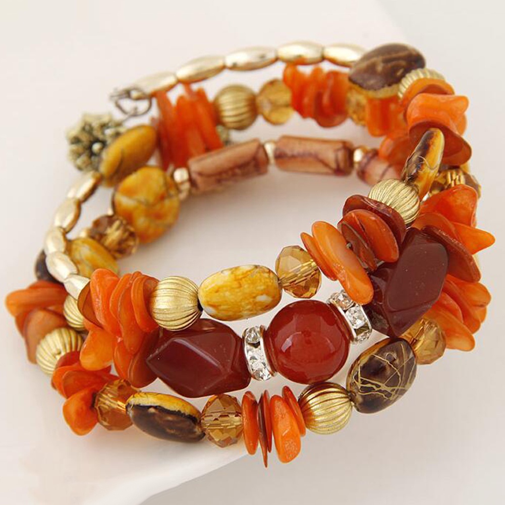 Hu Hu Hu Hu Hu Alat Bantu Pasang Kacamata♡ Gelang Tangan Manikmanik Kaca Multi Layer Gaya Etnik Bohemian Untuk Wanita