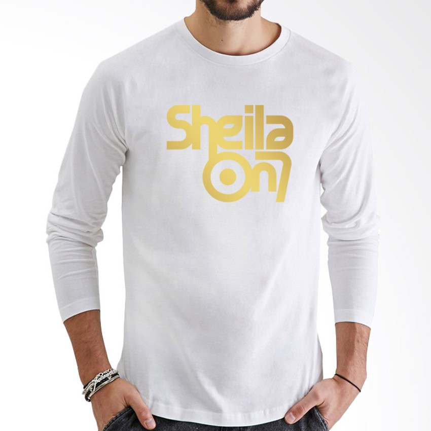 Kaos Long Sleeve SheilaOn7 Logo Gold - Black Premium