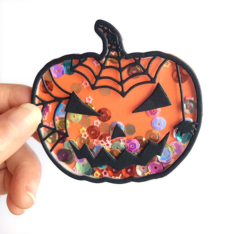 Cetakan Stensil Cutting Dies Motif Labu Halloween Untuk Scrapbook / Craft DIY