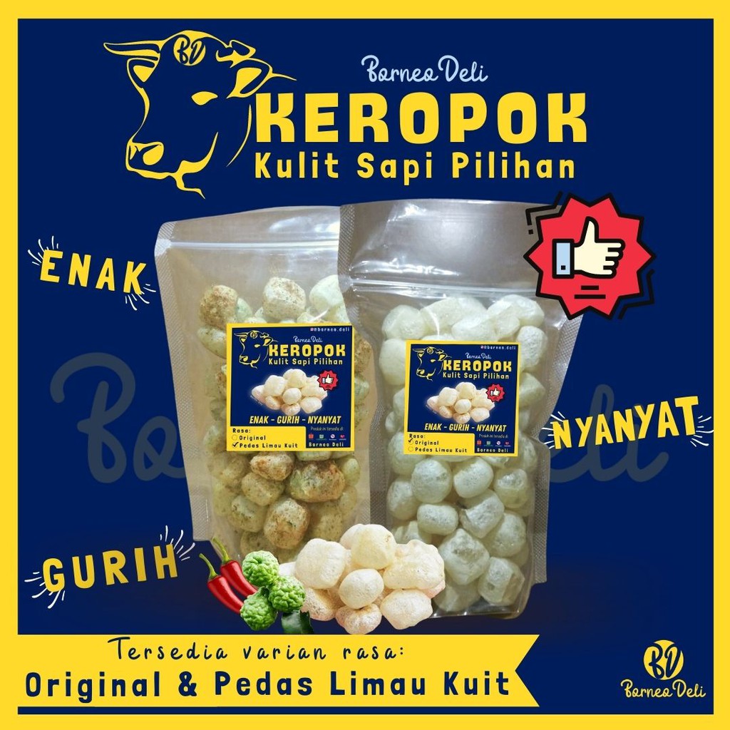 

Cemilan BD Keropok Kulit Sapi Rambak Limau Kuit Original Dorokdok Krupuk Viral