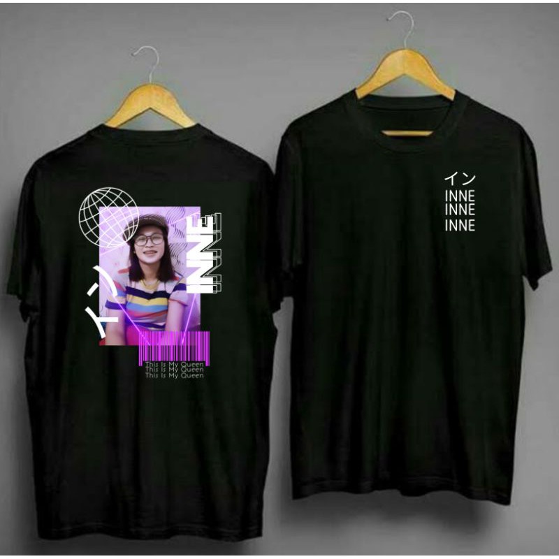 Kaos sablon foto depan belakang-Kaos Aesthetic- sablon foto satuan