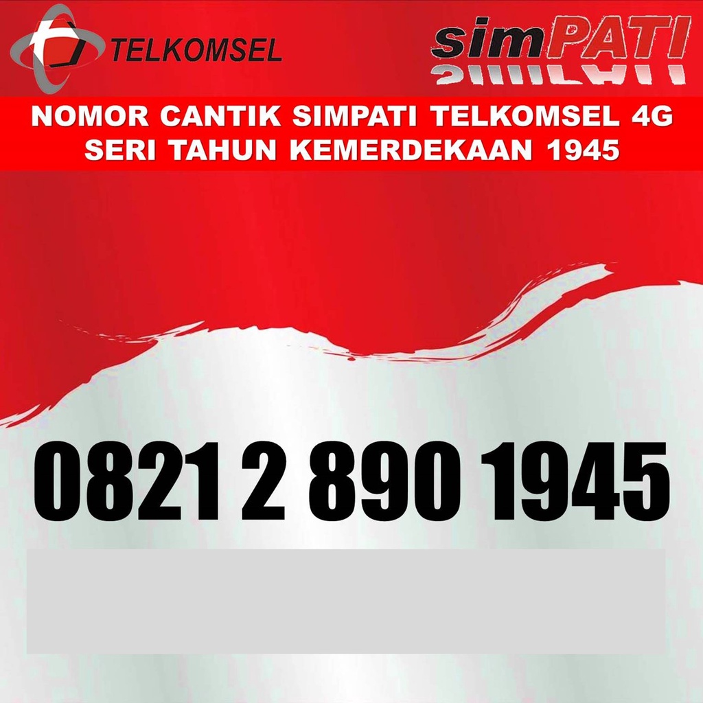 kartu perdana telkomsel 4G nomor cantik seri tahun spesial 1945