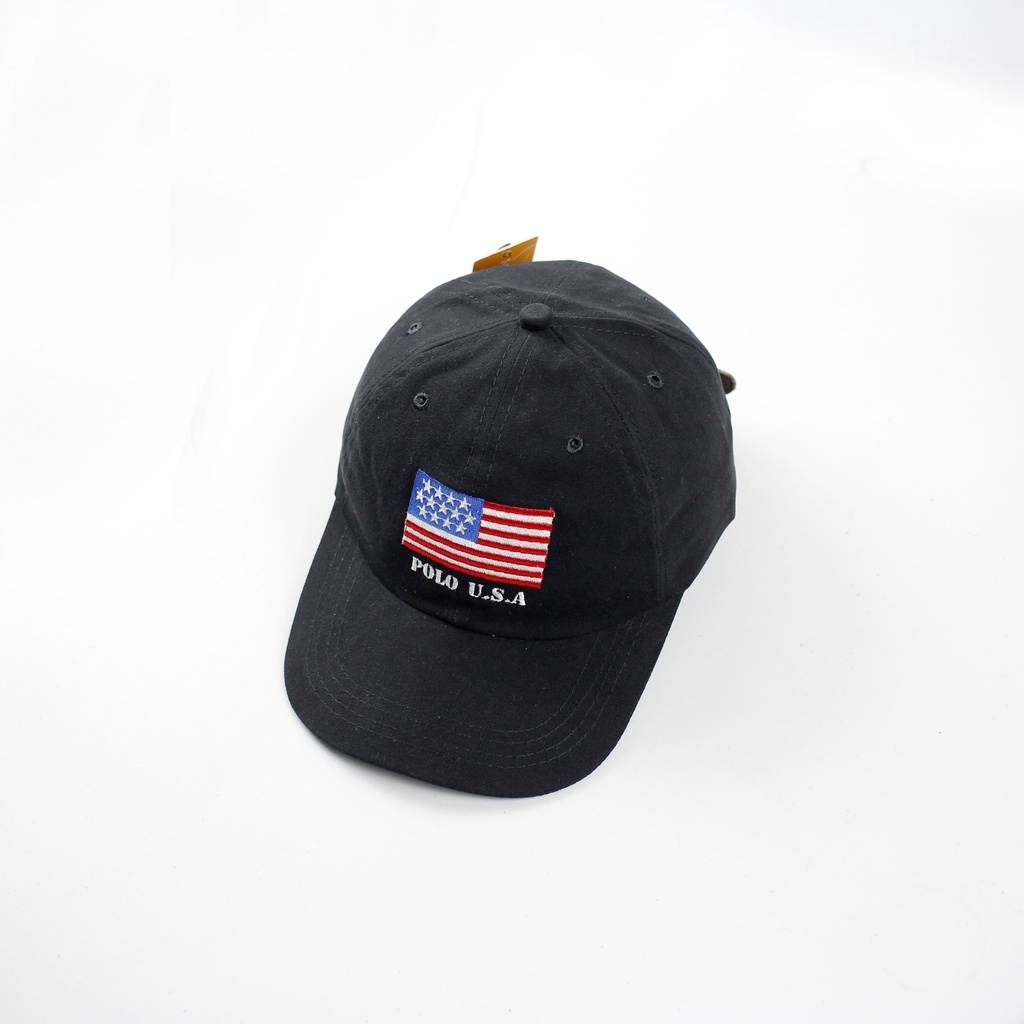 Topi Baseball Polo USA Black