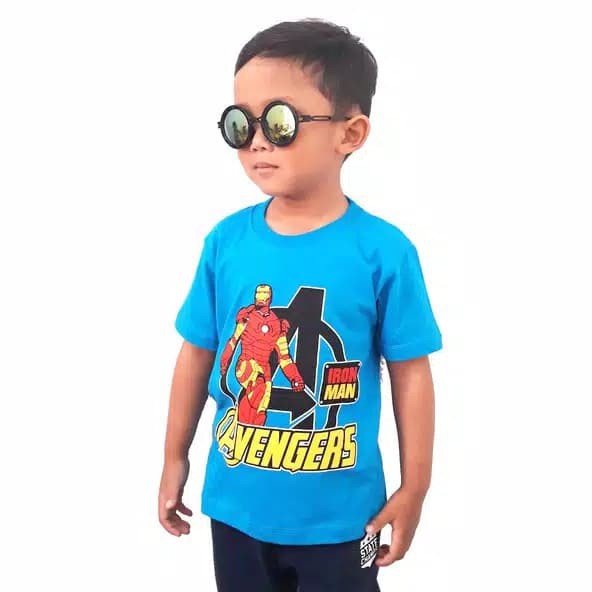 AVENGERS Iron Man / Kaos anak laki - laki motif karakter superhero 2-9 tahun