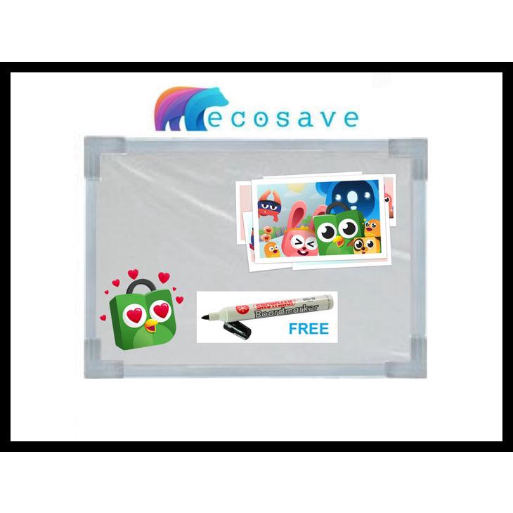 

WHITEBOARD MINI MAGNETIC SAKANA 20X30 CM PAPAN TULIS MAGNET 20 X 30 KODE 983