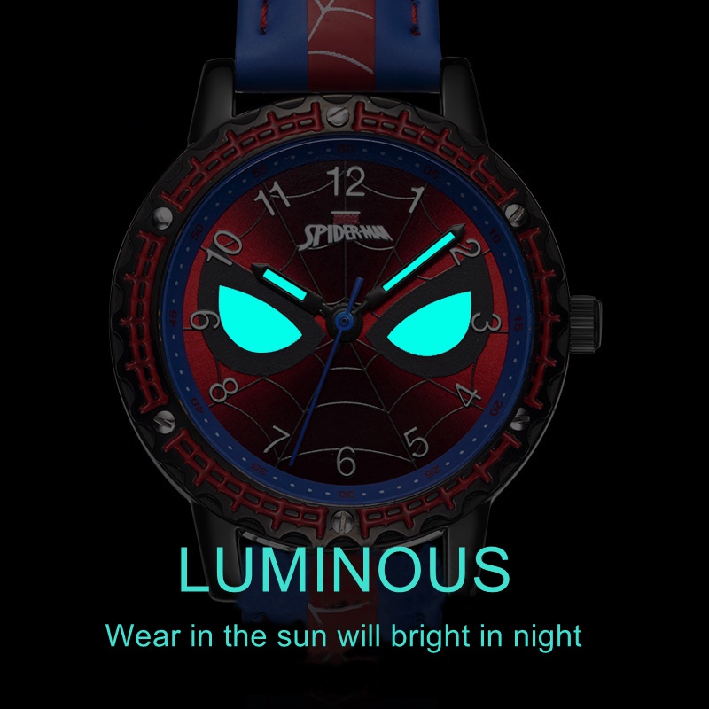 Jam Tangan MARVEL Avengers Spider-men Hero Dream Child Cool Disney Cartoon Wrist Watch Boy Waterproof Quartz Students Men Clock