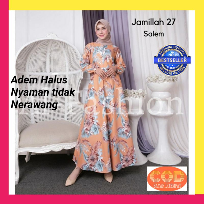 Baju Gamis Jamilah Terbaru 2021 Untuk Lebaran Wanita Remaja Muslim Modern Termurah Kekinian
