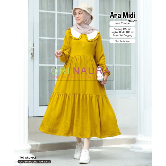 ARA MIDI Gamis Midi Dres Muslimah Ori Naura