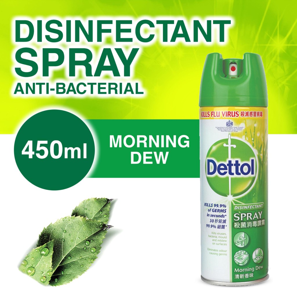 DETTOL Disinfectant All In One Spray Crispy Breeze Hijau/Biru 450ml