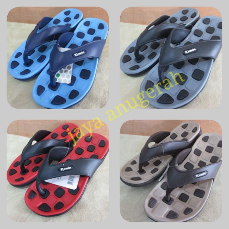 SANDAL JAPIT PRIA MOTIF CATUR BAHAN KARET RINGAN KOMIN K2303