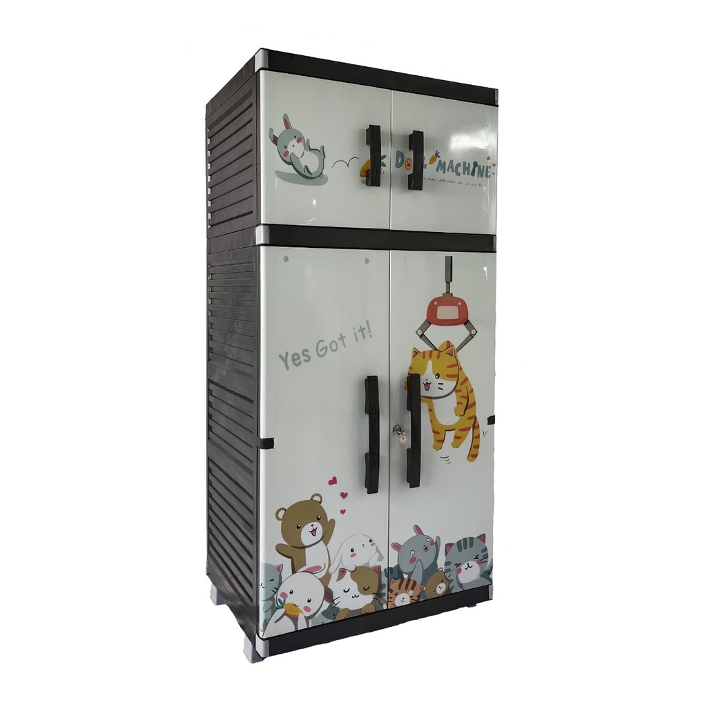 LEMARI PLASTIK GANTUNG STICKER II LEMARI 4 PINTU ORLANDO 3.1