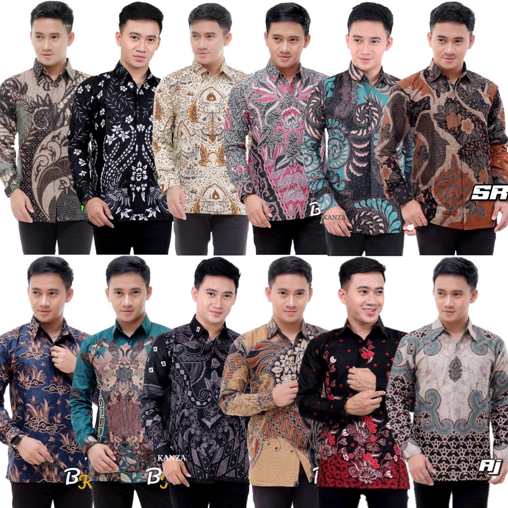 Batik Pria Lengan Panjang BATIK NAKULA HRB026 motif KERATONAN Kode 002 size M L XL XXL Reguler
