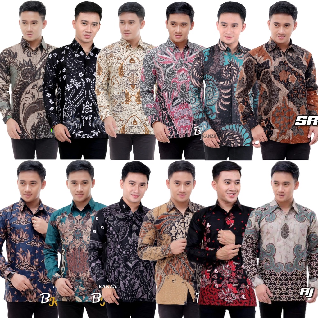 Batik Pria Lengan Panjang BATIK NAKULA HRB026 motif KERATONAN Kode 002 size M L XL XXL Reguler