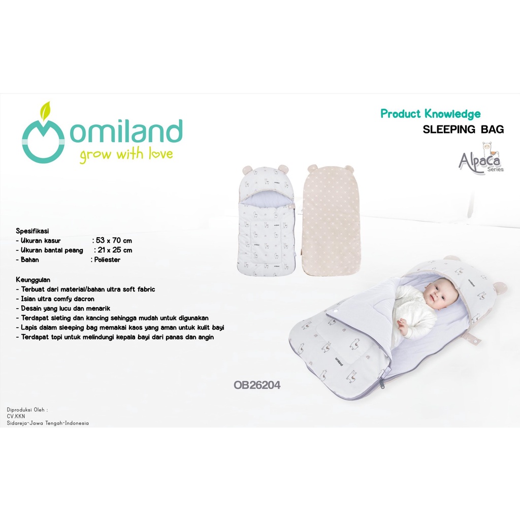 Omiland OB2620 Sleeping Bag ALPACA Series Bedong Selimut Bayi