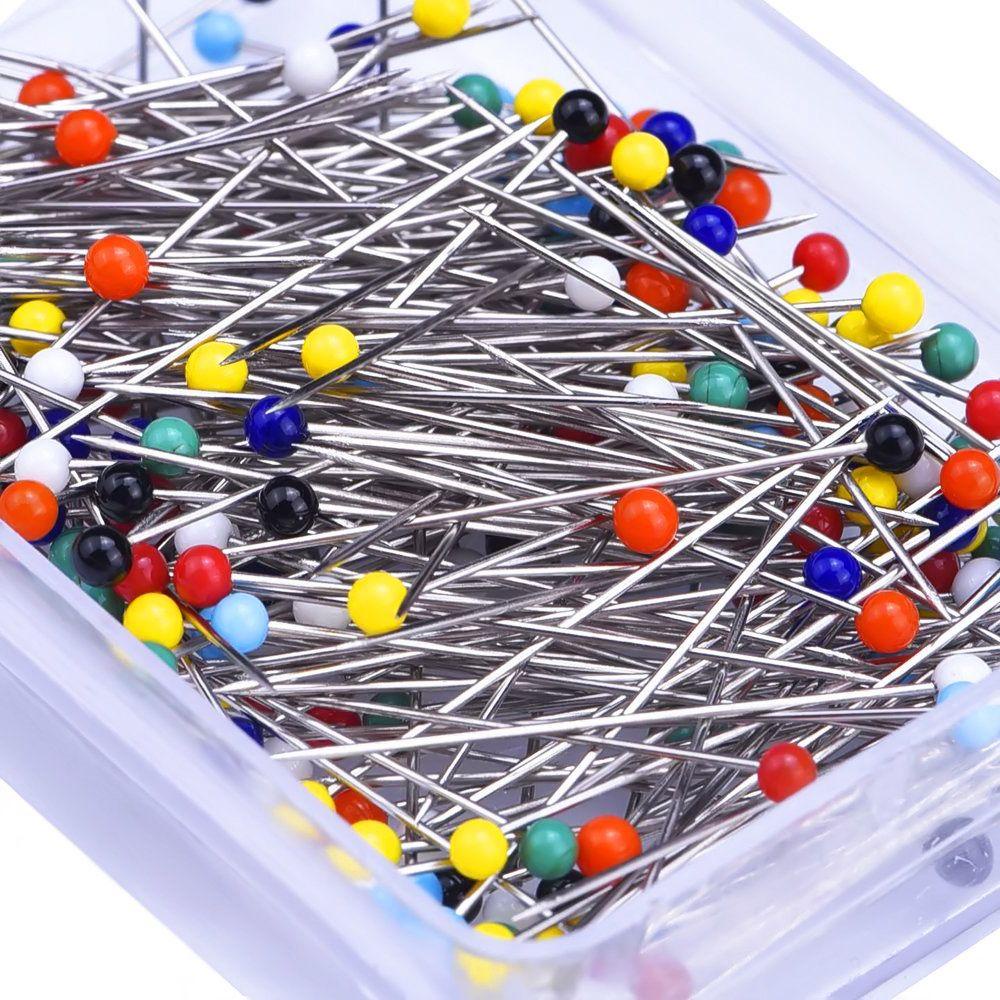 Needway Dressmaking Pins 100pcs /set DIY Colored Stitch Bead Glass Head Pin Rajut