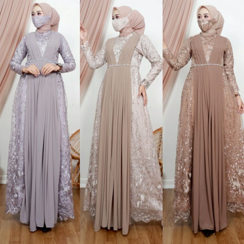 GAMIS MALIKA / DRESS BRUKAT / KEBAYA GAMIS MODERN / BAJU GAMIS PESTA /SERAGAMAN PESTA/by.JN