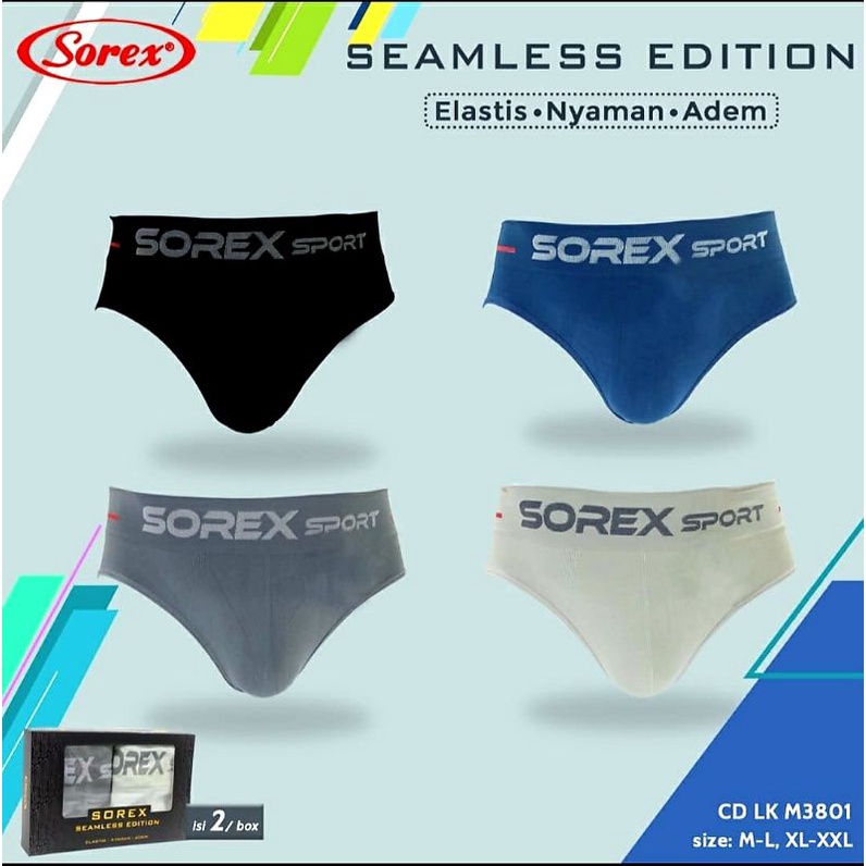 CELANA DALAM  PRIA SOREX M 3801.M 3814 harga 1.box isi 2pcs