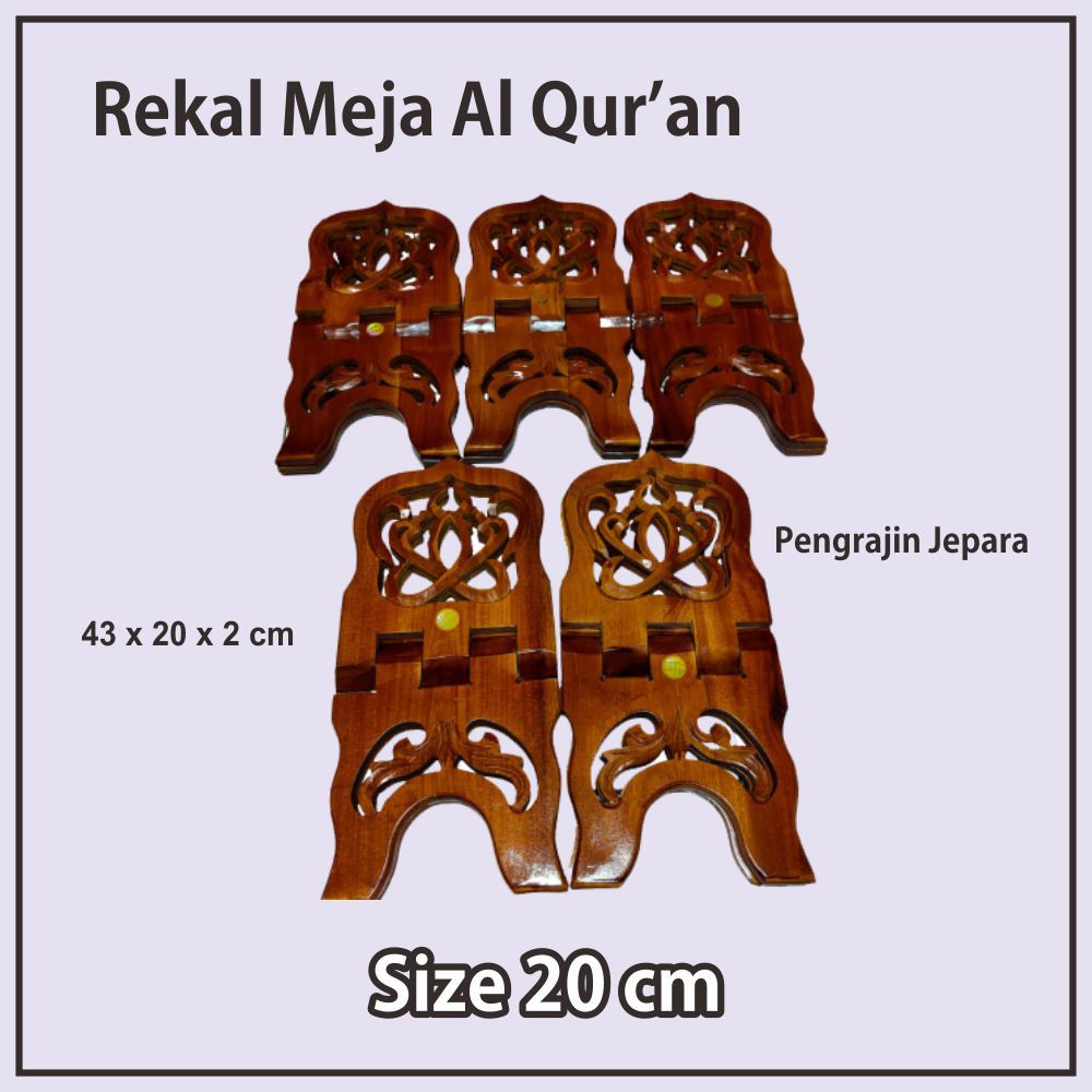 Rekal Dudukan Alquran Meja Lipat Quran Motif Kubah Ukuran 20 Cm