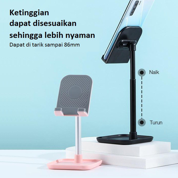 ROBOT RT-US04 Liftable &amp; Foldable Aluminum Alloy Universal Phone Holder - Garansi Resmi 1 Tahun