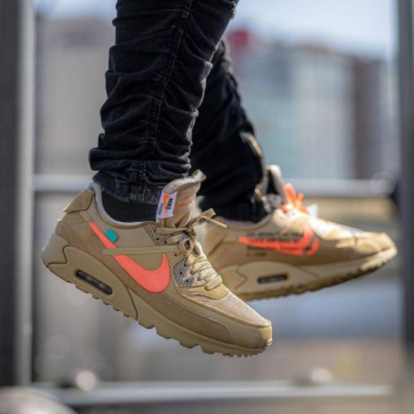 SEPATU NIKE AIR MAX 90 X OFF WHITE DESERT ORE original premium