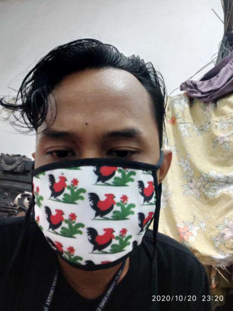 Masker Kain Mask Anti Debu Non Medis Cap Ayam Jago Mangkok