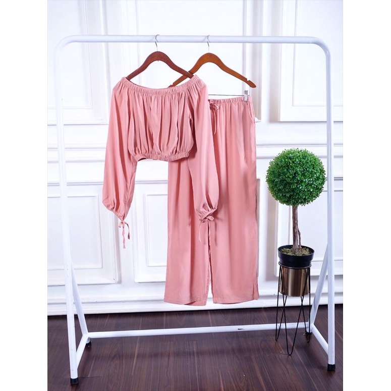 SETELAN CELANA BAHAN KOREA  BANGKOK BKK , SABRINA SET