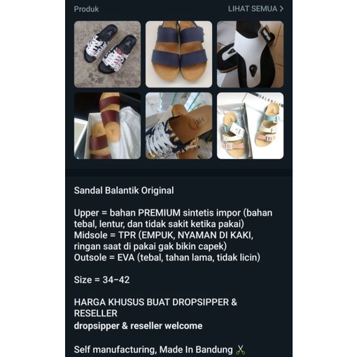 Sandal kekinian Balantik