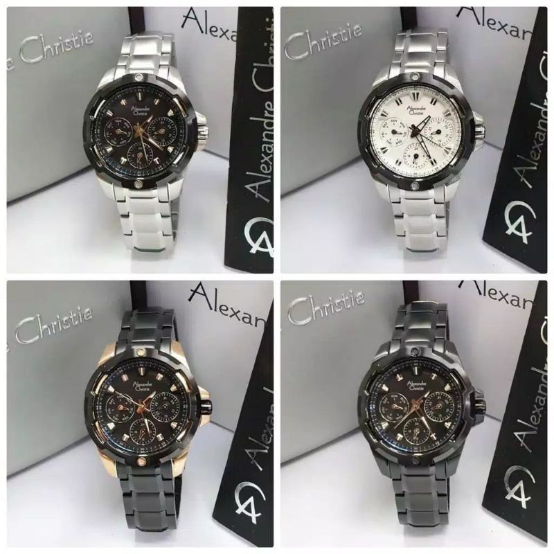 JAM TANGAN WANITA ALEXANDRE CHRISTIE AC6305 AC 6305 BLACK ROSEGOLD ORIGINAL