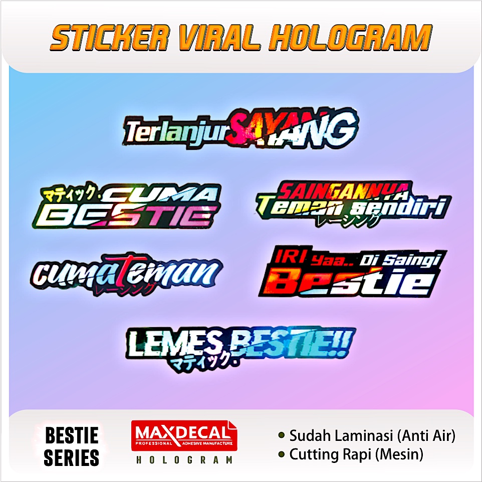 

STICKER HOLOGRAM BESTIE TEMAN SERIES | STICKER RACING | STICKER PACK | STICKER SPONSOR | STICKER BALAP STICKER BENGKEL | STICKER HEREX | STICKER TEAM | STICKER KATA KATA | STICKER HITS | STICKER VIRAL | STICKER TERBARU | GROSIR STICKER | RACING SERIES 2