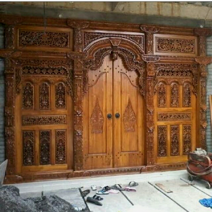 Gapura Set pintu gebyok 4 meter Kayu Jati  solid jawa tradisional Asli Jepara