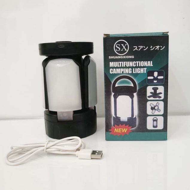 [BAYAR DI TEMPAT] LAMPU CAMPING SHUANGXIONG MULTIFUNCTIONAL RECHARGEABLE CAMPING LAMP