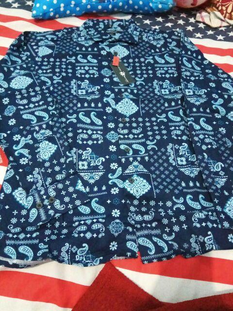 Odza Baju Pria Lengan Panjang Kemeja Pria Murah Kemeja Katun Batik Printing