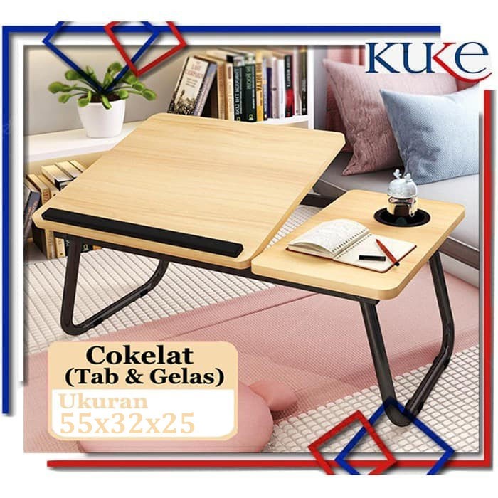 KUKE KLS-808 Meja Lipat Laptop /Meja laptop lipat/Oxy Folding Table - Cokelat