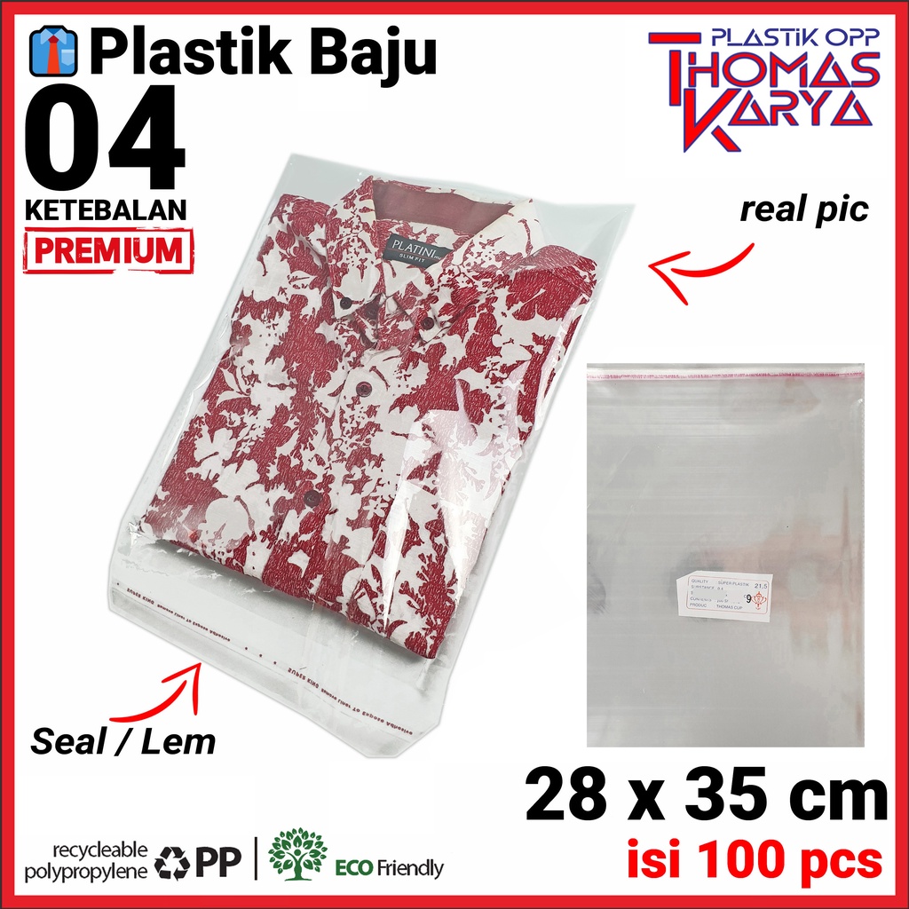 Jual Plastik Opp Seal Baju 28x35 Cm Tebal Isi 100 Packing Garmen Lem Perekat Bening Shopee 9172