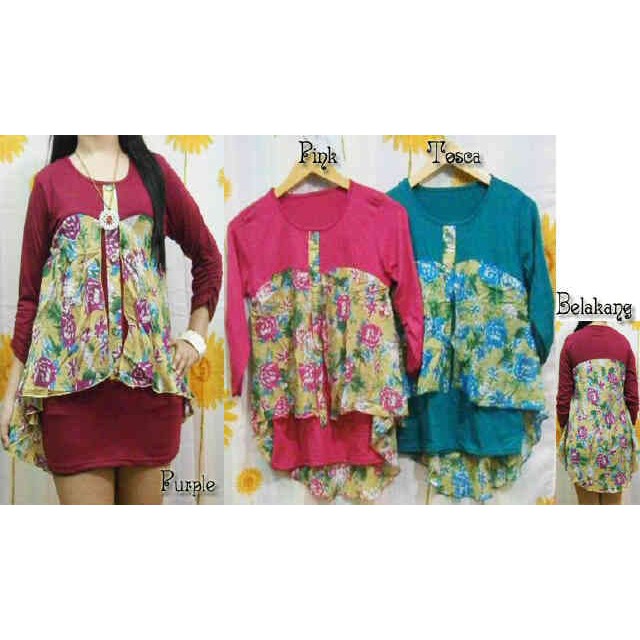 Pakaian Wanita Bigsize Jumbo SALE Atasan Spandek Mix Sifon Import Bigsize Fit to XL Kode Q2715
