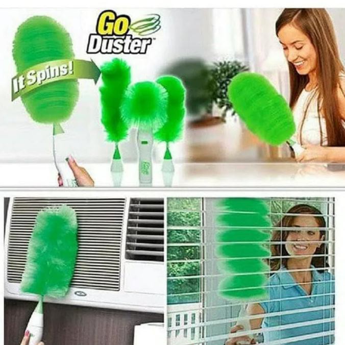 GO DUSTER PEMBERSIH DEBU KEMOCENG ELEKTRIK PUTAR OTOMATIS