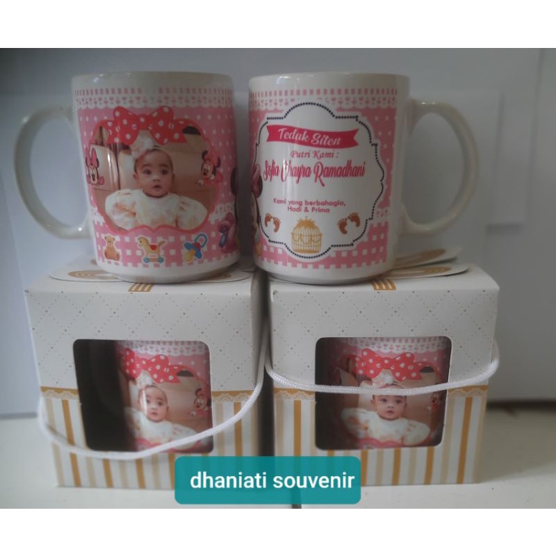 souvenir mug custom mug ultah souvenir aqiqah