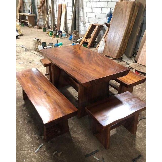 meja cafe/meja makan kayu trembesi