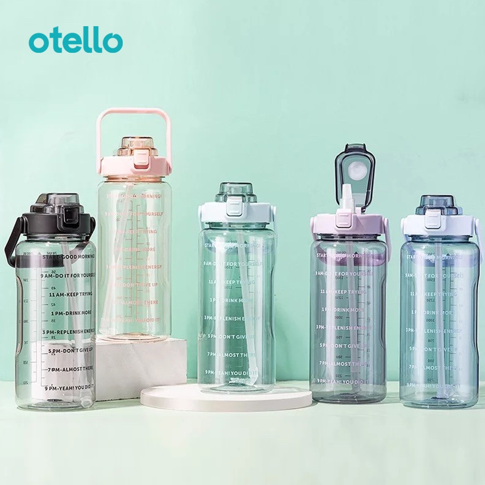 Titan Botol Minum 2 Liter Otello Bottle Air Minum Motivasi 2L Premium 2 Litre Transparan