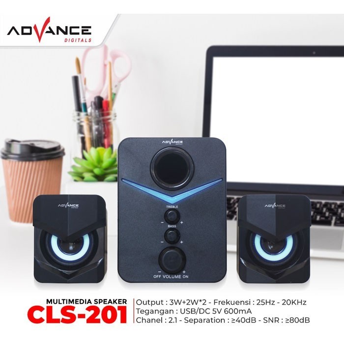 Speaker Advance CLS-201 / CLS201 Multimedia Laptop PC Full Bass 2.1