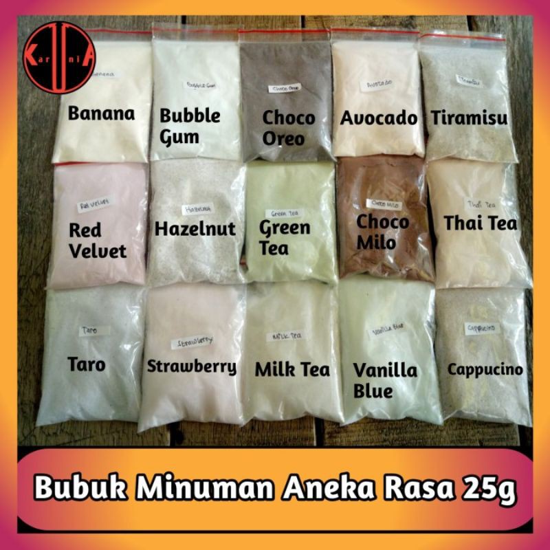 Jual BUBUK MINUMAN RASA 25gr MINUMAN KEKINIAN BERBAGAI RASA MINIMAL ...