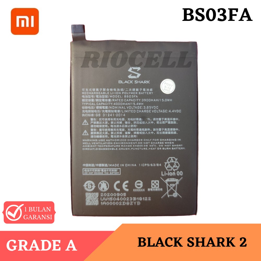 Baterai xiaomi BlackShark 2 BS03FA 4000MAH ORIGINAL 100%A/ Batre BlackShark 2