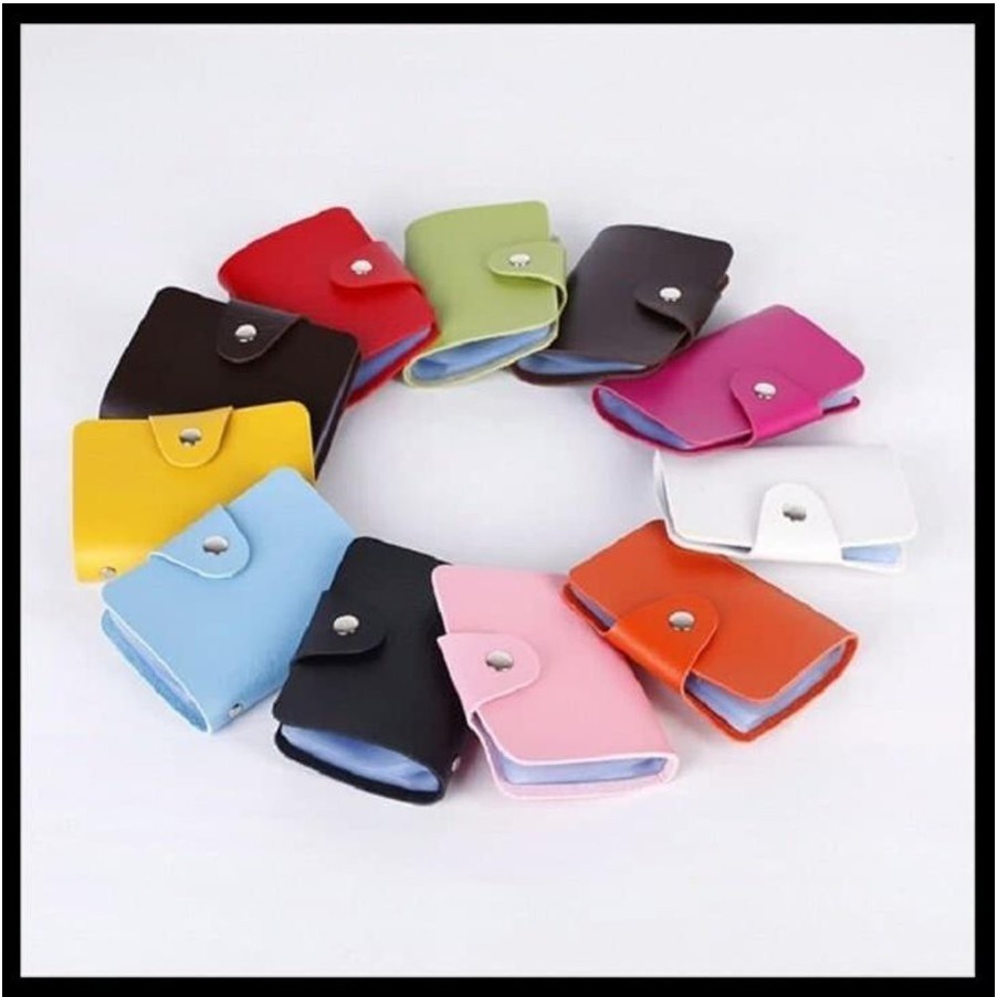 PA DOMPET KARTU KULIT WARNA WARNI 24 KARTU / SOUVENIR PERNIKAHAN TEMPAT KARTU NAMA ATM KTP TF076