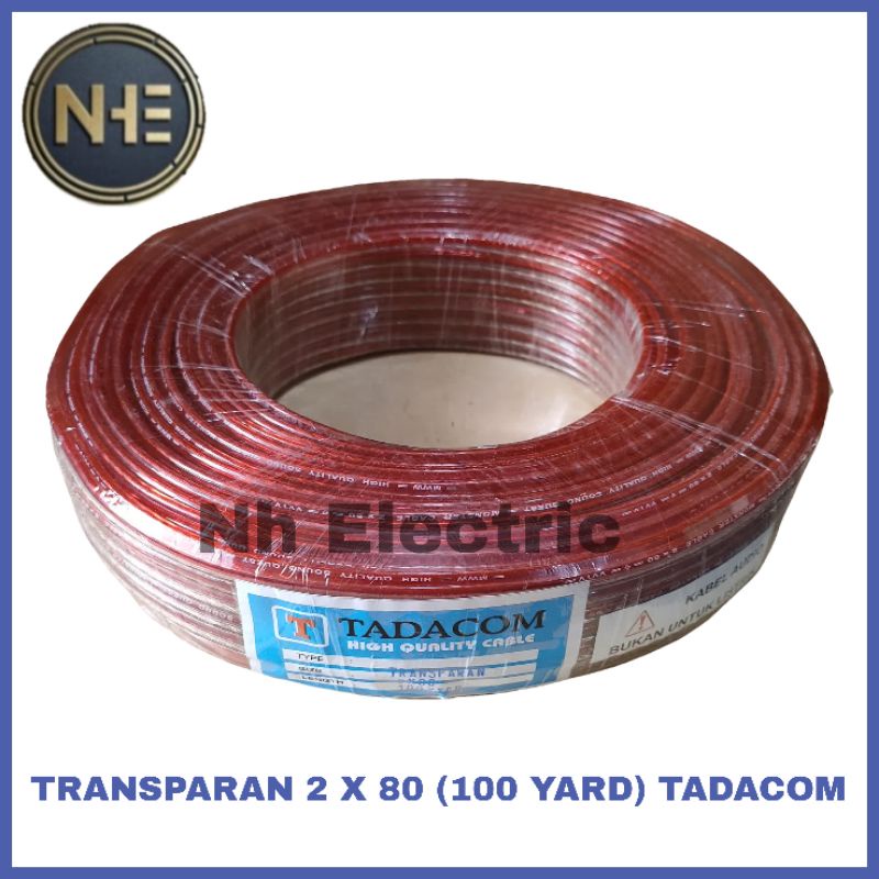 Kabel Listrik Transparan 2x80 100 Yard Tadacom - Kabel Trans Audio Serabut 2x80 100Y Tadacom